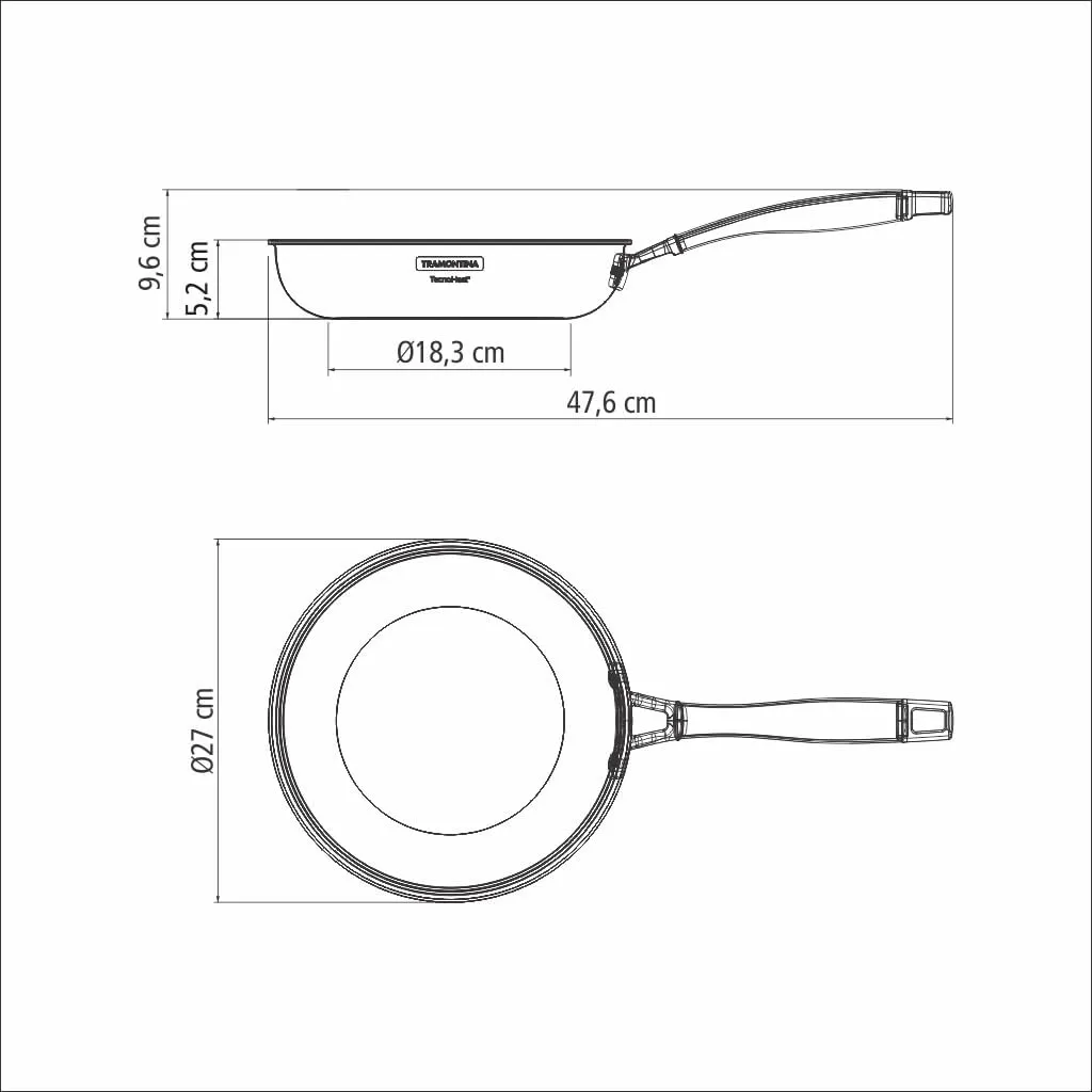Tramontina Grano Frying Pan Stainless Steel for Induction, Electric, Gas and Ceramic Glass Hobs, ‎Cookware, Kitchen, 26 cm, 2.2 litres, 62155260