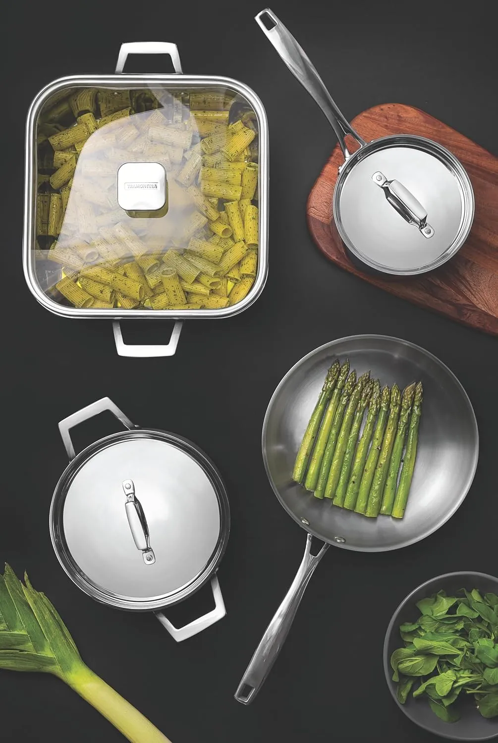 Tramontina Grano Frying Pan Stainless Steel for Induction, Electric, Gas and Ceramic Glass Hobs, ‎Cookware, Kitchen, 26 cm, 2.2 litres, 62155260