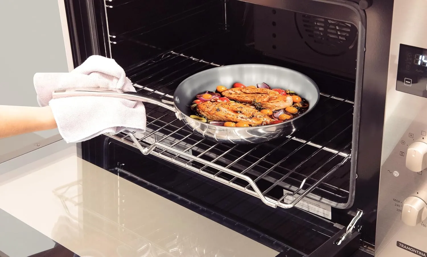 Tramontina Grano Frying Pan Stainless Steel for Induction, Electric, Gas and Ceramic Glass Hobs, ‎Cookware, Kitchen, 26 cm, 2.2 litres, 62155260