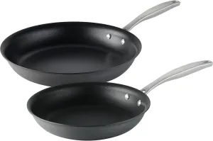 Tramontina Hard Anodized Non Stick 2-Pack Frying Pans, 10 and 12-Inch Skillet Set with Reinforced Nonstick Coating, Oven Safe