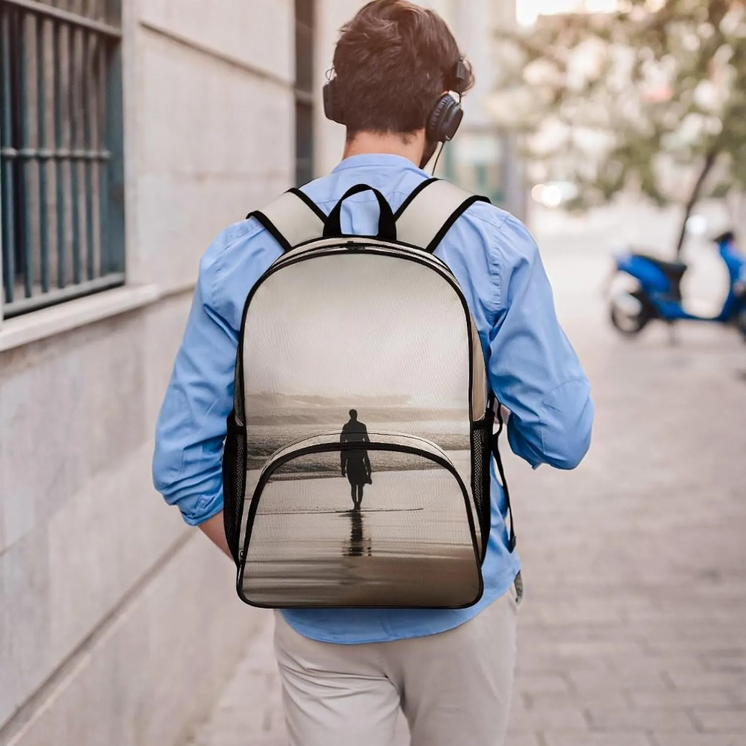 Travel Backpack for Women Men Lightweight 17 Inch Laptop Bag Alone at The Beach Backpack Casual Daypack