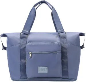 Travel Duffel Bag,Sports Tote Gym Bag,Scalable Capacity Bag,Waterproof Bag,Dry Wet Separation Package，Hand/Shoulder Dual Use (blue)