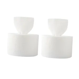 Travel Face Towels 2 Rolls of 60 Pieces Dry Wet Cleansing Wipes for Face No Fluorescent Brightener