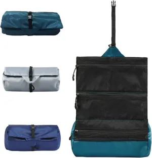 Travel Foldable Toiletry Bags for Women & Men Water-resistant Shaving Bag for Toiletries Accessories Makeup & Travel Essentials Lightweight Durable & Portable Organizer (blue)