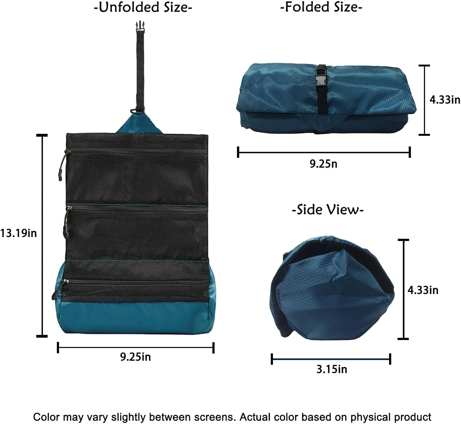 Travel Foldable Toiletry Bags for Women & Men Water-resistant Shaving Bag for Toiletries Accessories Makeup & Travel Essentials Lightweight Durable & Portable Organizer (blue)