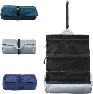 Travel Foldable Toiletry Bags for Women & Men Water-resistant Shaving Bag for Toiletries Accessories Makeup & Travel Essentials Lightweight Durable & Portable Organizer (Silvery)