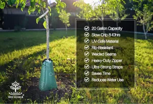 Tree Watering Bag | 20 Gallon Slow Release Drip Tree Irrigation System | Watering Bag for Trees | 3 Pack