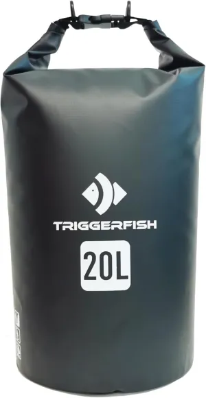 TRIGGERFISH Waterproof Dry Bag - Roll Top Waterproof Backpack Sack Keeps Gear Dry for Kayaking, Beach, Rafting, Boating, Hiking, Camping and Fishing Case 10L and 20L Bule Yellow Black (Black, 20L)