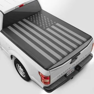 Truck Tonneau Cover for Ford F-250 F-350 Super Duty 2017-2025 / F-350 with 6.8 ft Bed Length, All-Weather Soft Tri-Fold Truck Bed Cover for Truck Black Flag Design