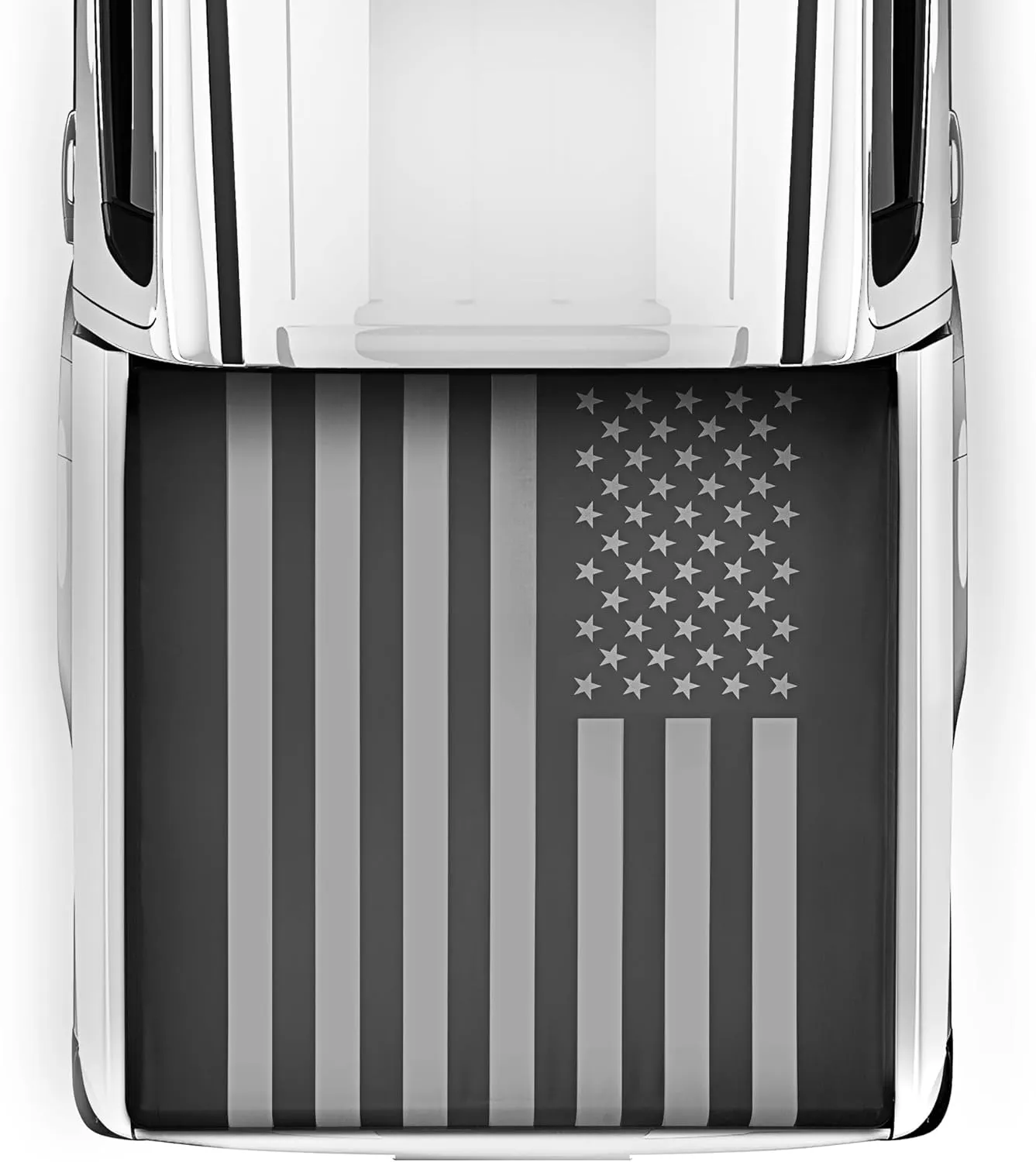 Truck Tonneau Cover for Ford F-250 F-350 Super Duty 2017-2025 / F-350 with 6.8 ft Bed Length, All-Weather Soft Tri-Fold Truck Bed Cover for Truck Black Flag Design