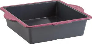 Trudeau Structure Square Novelty Cake Pans in Silicone, Grey/Pink