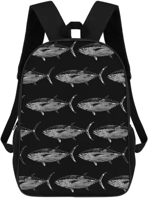 Tuna Fish Travel Laptop Backpack 17 Inch Lightweight Computer Bag Daypack for Men Women