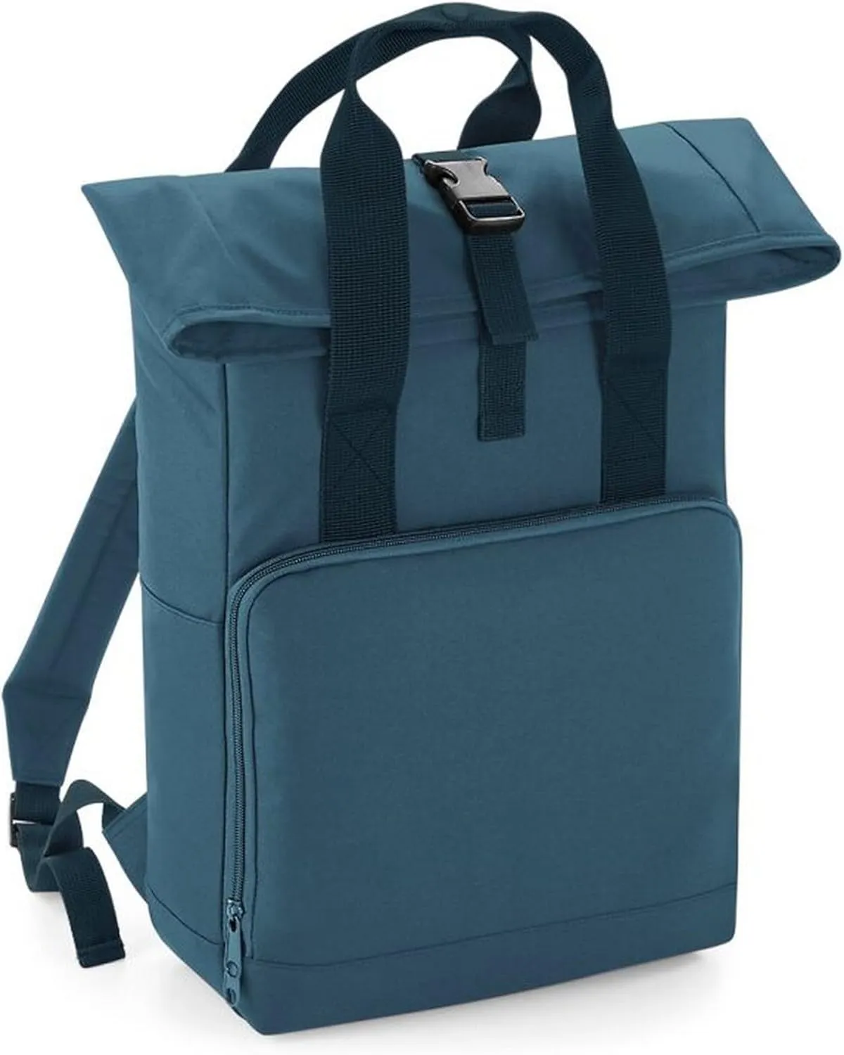 Twin Handle Roll-Top Backpack BG118 - Polyester Rucksack Travelling Bag - Airforce Blue