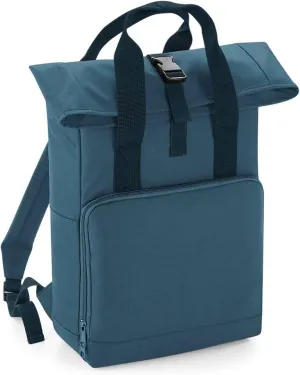 Twin Handle Roll-Top Backpack BG118 - Polyester Rucksack Travelling Bag - Airforce Blue
