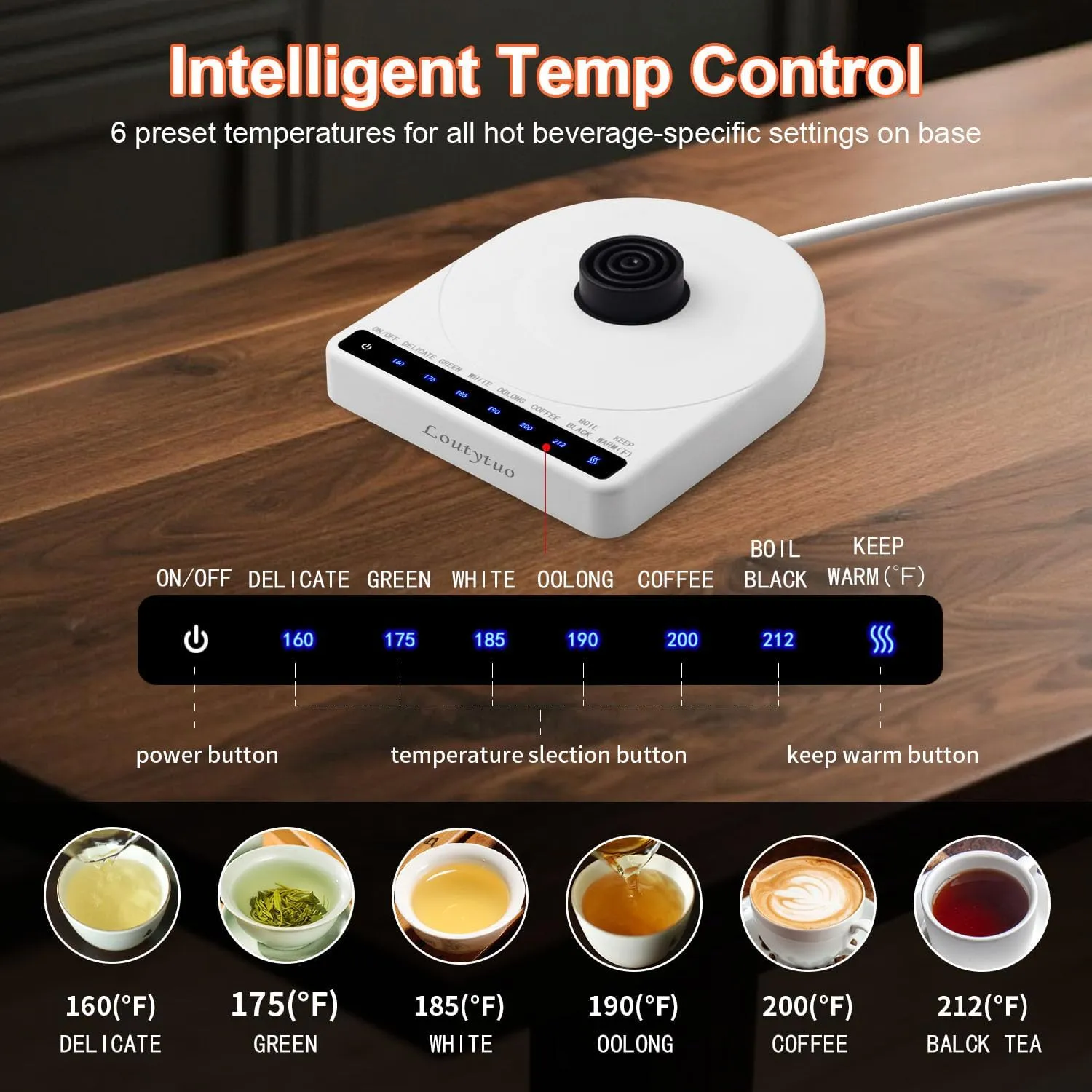 Ultrathin Food Grade Silicone Travel Foldable Electric Kettle Variable Temperature Control with Travel Bag, Dual Voltage & Auto Shut off & Boil Dry Protection & Keep Warm, 555ML 100-240V US Plug