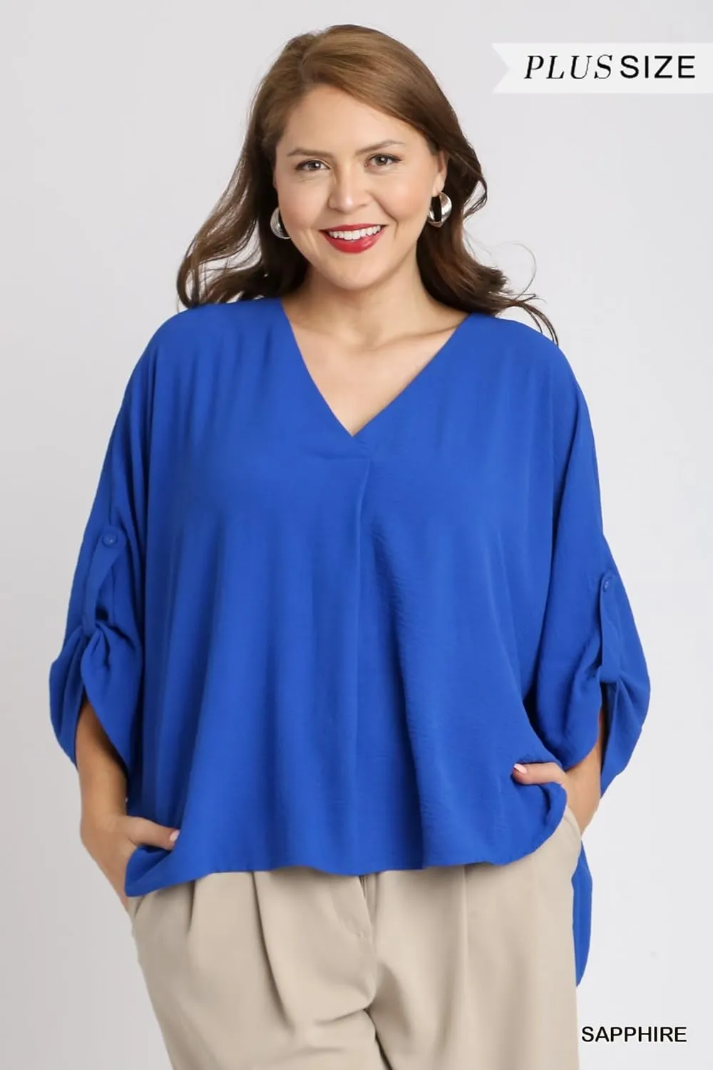 Umgee Solid Oversized Boxy Tunic Top
