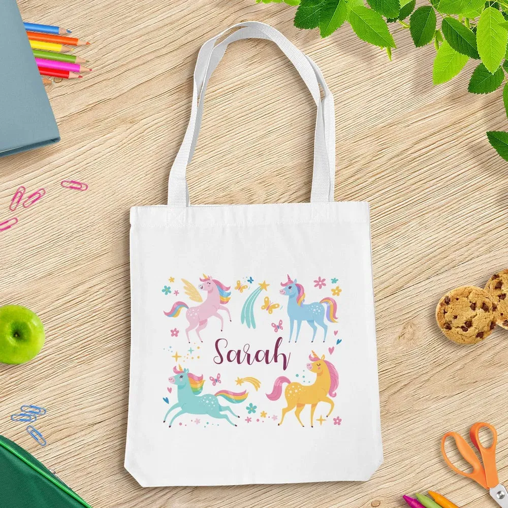 Unicorn Mix White Tote Bag