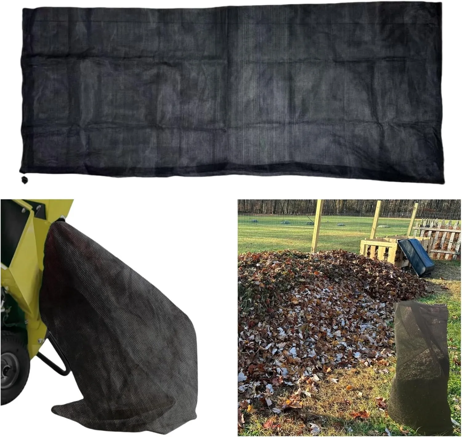 Universal 24 x54 Wood Chipper Replacement Bag，Large Capacity Adjustable Opening Wood Chipper Bag，Reusable Chipper Shredder Bag, Leaf Mulcher Collection Bag-for Lawns and Most Wood Chipper