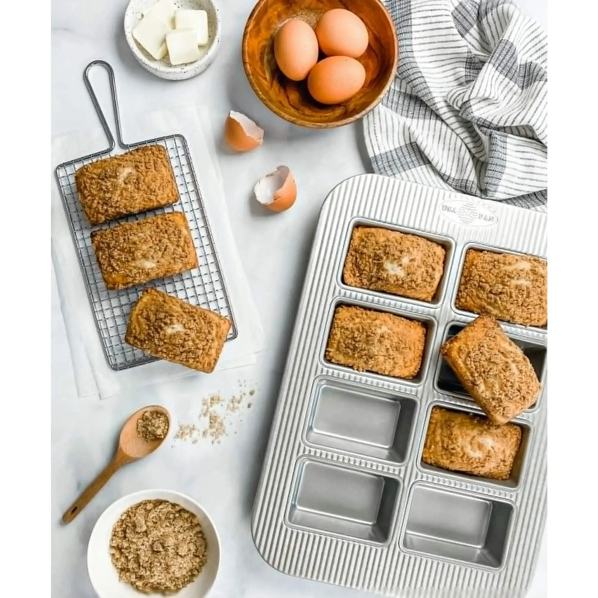 USA Pan Mini Bread Loaf Pan, 8 Well