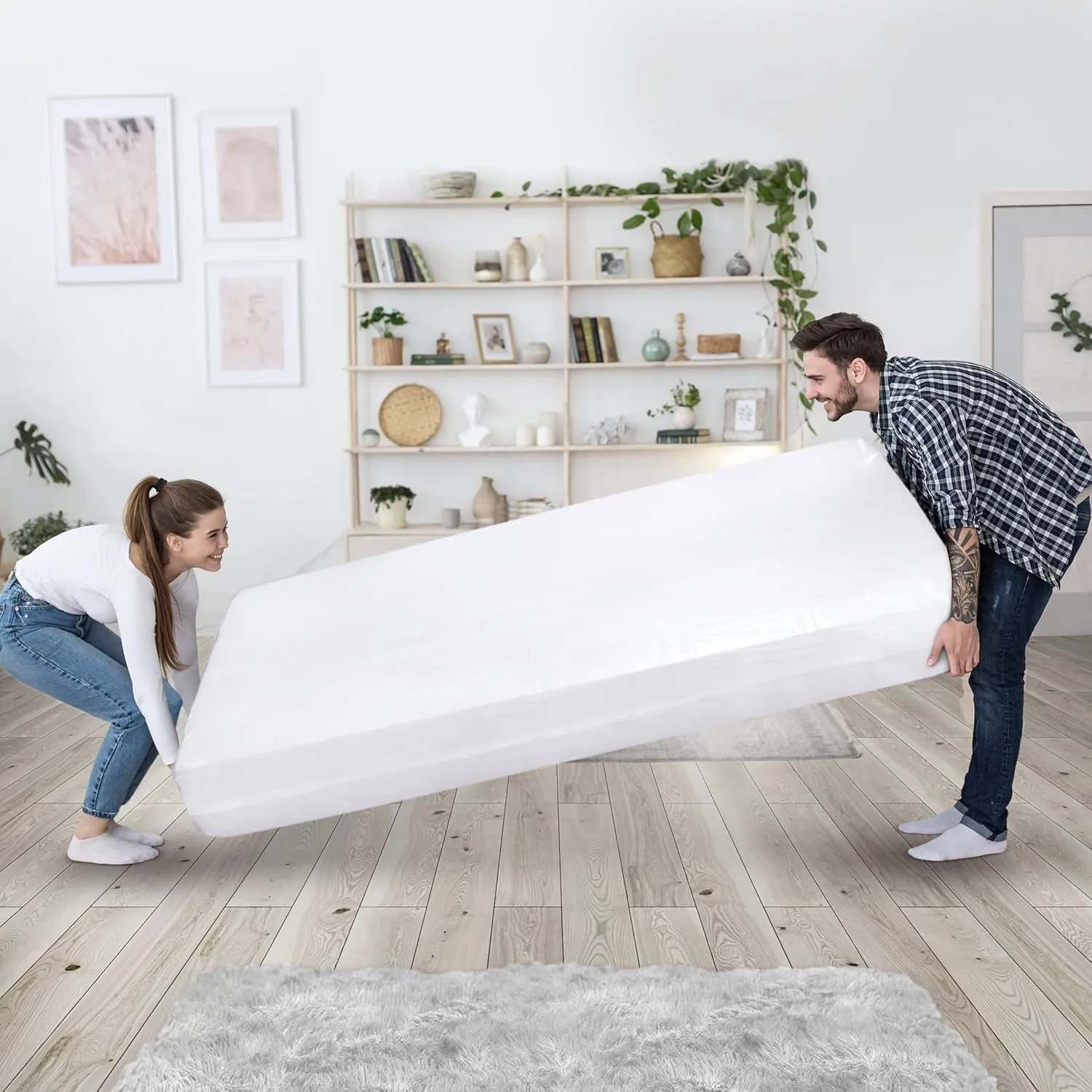 Utopia Home Full Size Mattress Bag for Moving, 4 Mil Heavy Duty Plastic Storage Bag, Mattress Encasement Cover Fits Mattresses up to 14 Inches