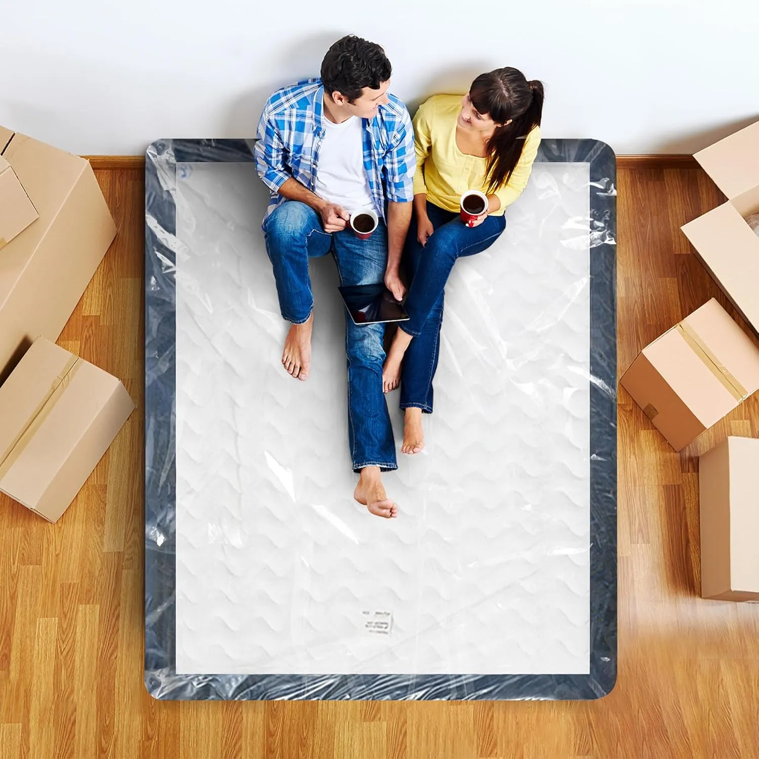 Utopia Home Full Size Mattress Bag for Moving, 4 Mil Heavy Duty Plastic Storage Bag, Mattress Encasement Cover Fits Mattresses up to 14 Inches