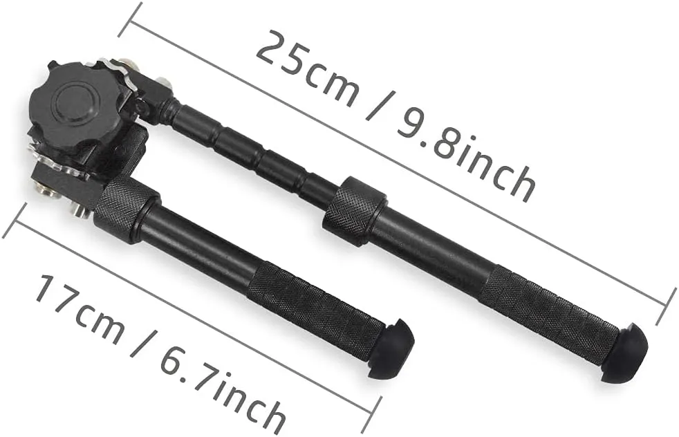 UUQ QV8 6’- 9’Tactical Rifle Adjustable Bipod, CNC Quick Detach Lever for Picatinny Rail Mount(360 Degree Swivel), for Hunting Shooting and Outdoors, w/Spike Feet