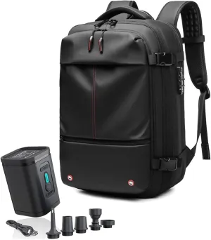 Vacuum Backpack Travel with Air Pump 60L Expandable Multi-pocket Waterproof Carry On Backpack with Lock