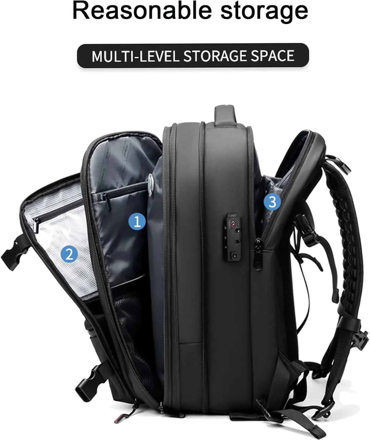 Velouette Mochila De Viaje mit Pumpe, 60L Veloussette Prestige Space Bag, 2025 Expandable Reise Business Backpack (Bag, Blue)