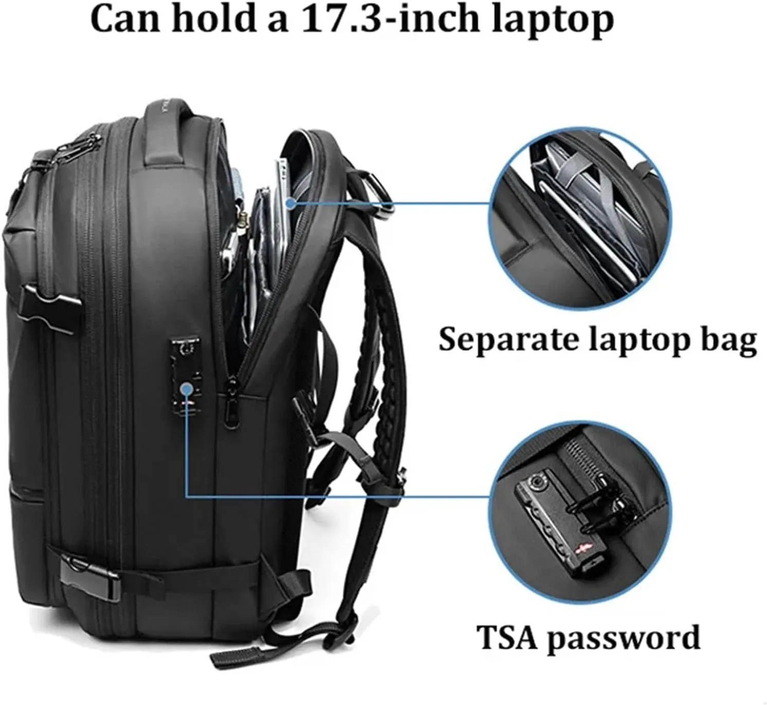 Veloutte Travel Backpack, 2025 Veloussette Prestige Space Bag, 60l Large-Capacity Travel Backpack Expandable with Compression (Black)