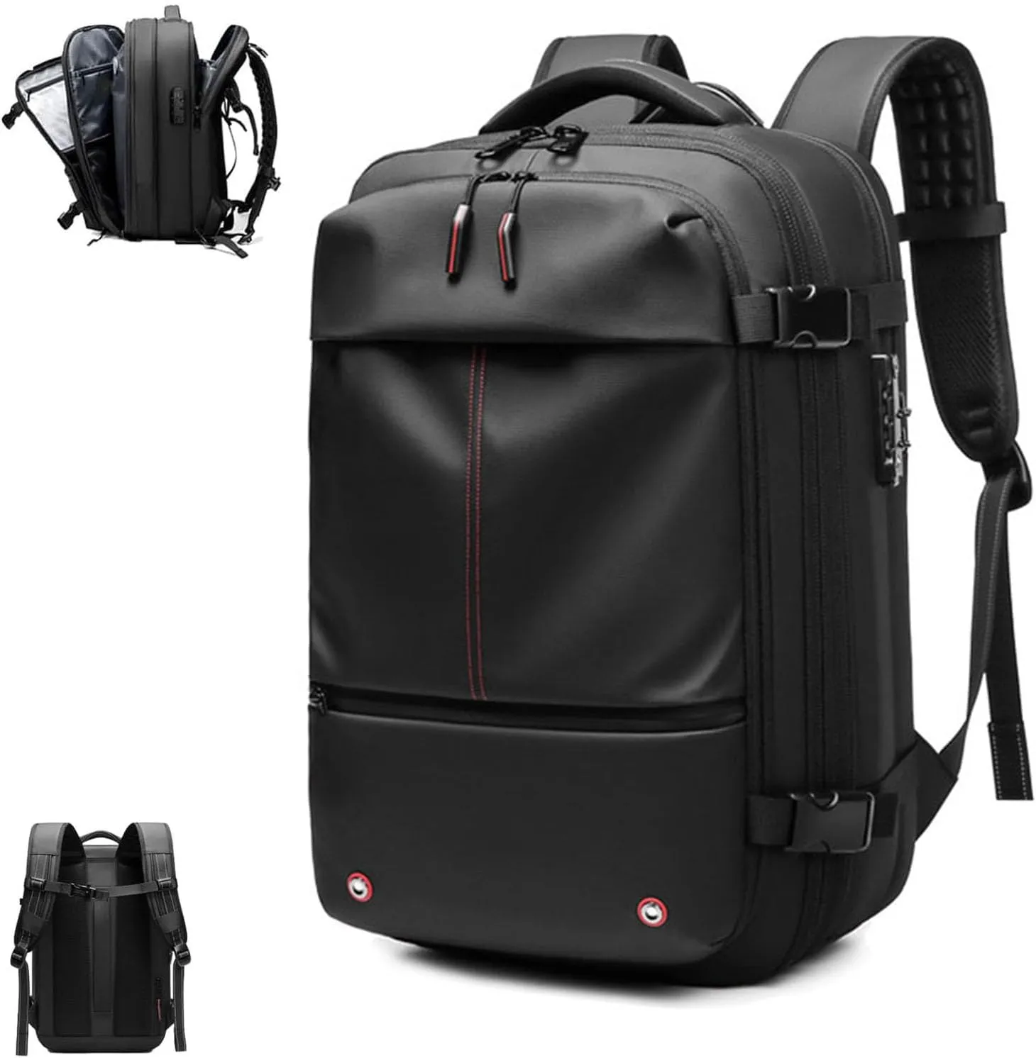 Veloutte Travel Backpack, 2025 Veloussette Prestige Space Bag, 60l Large-Capacity Travel Backpack Expandable with Compression (Black)