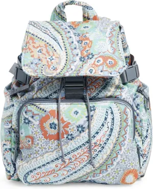 Vera Bradley Women's Cotton Utility Backpack, Citrus Paisley - Recycled Cotton, One Size