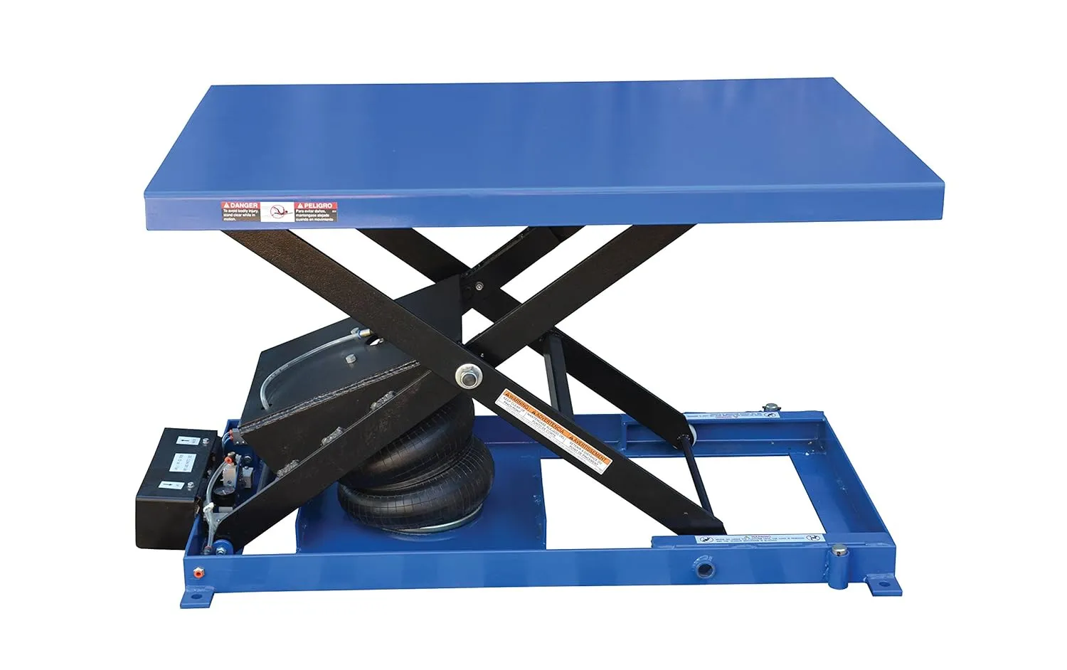 Vestil ABLT-1000 Steel Heavy-Duty Air Bag Scissor Lift Table 48 in. x 32 in. 1000 Lb. Capacity Blue