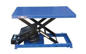 Vestil ABLT-1000 Steel Heavy-Duty Air Bag Scissor Lift Table 48 in. x 32 in. 1000 Lb. Capacity Blue
