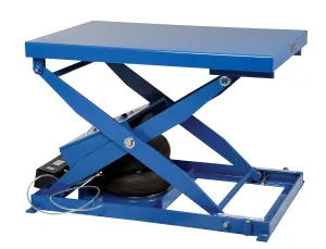 Vestil ABLT-2000 Steel Heavy-Duty Air Bag Scissor Lift Table 48 in. x 32 in. 2000 Lb. Capacity Blue