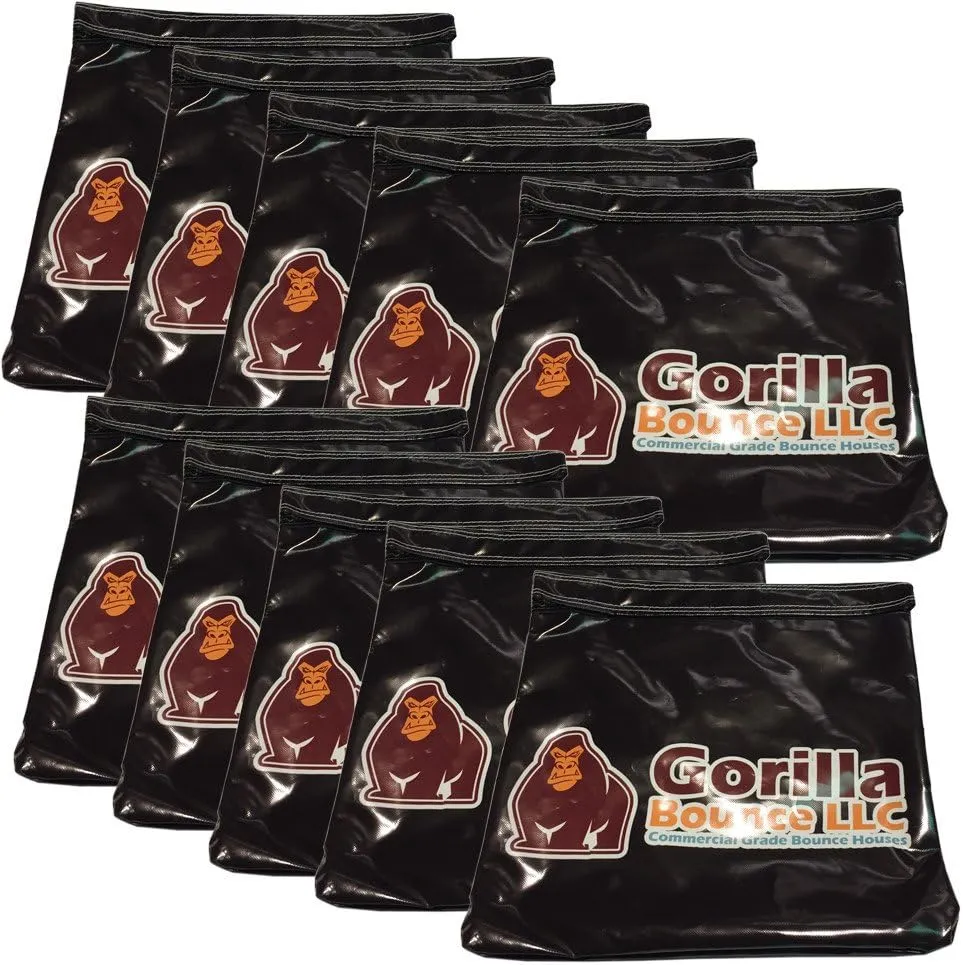 Vinyl Sand Bag, 10 Pack, Support/Anchor for Inflatables, Bounce Houses and Tents