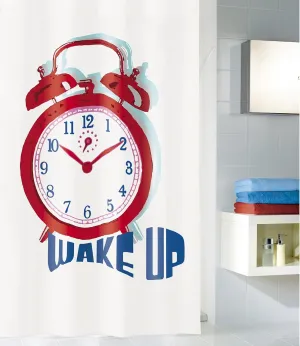 Wake up PVC Free Fabric Shower Curtain 70.9x78.7in [180x200cm] - Multi-Color