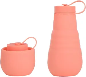 Water Cup Folding Silicone Cups Reusable Water Bottle Outdoor Sports Kettle Large Capacity High Temperature Resistant (Color : Grey)