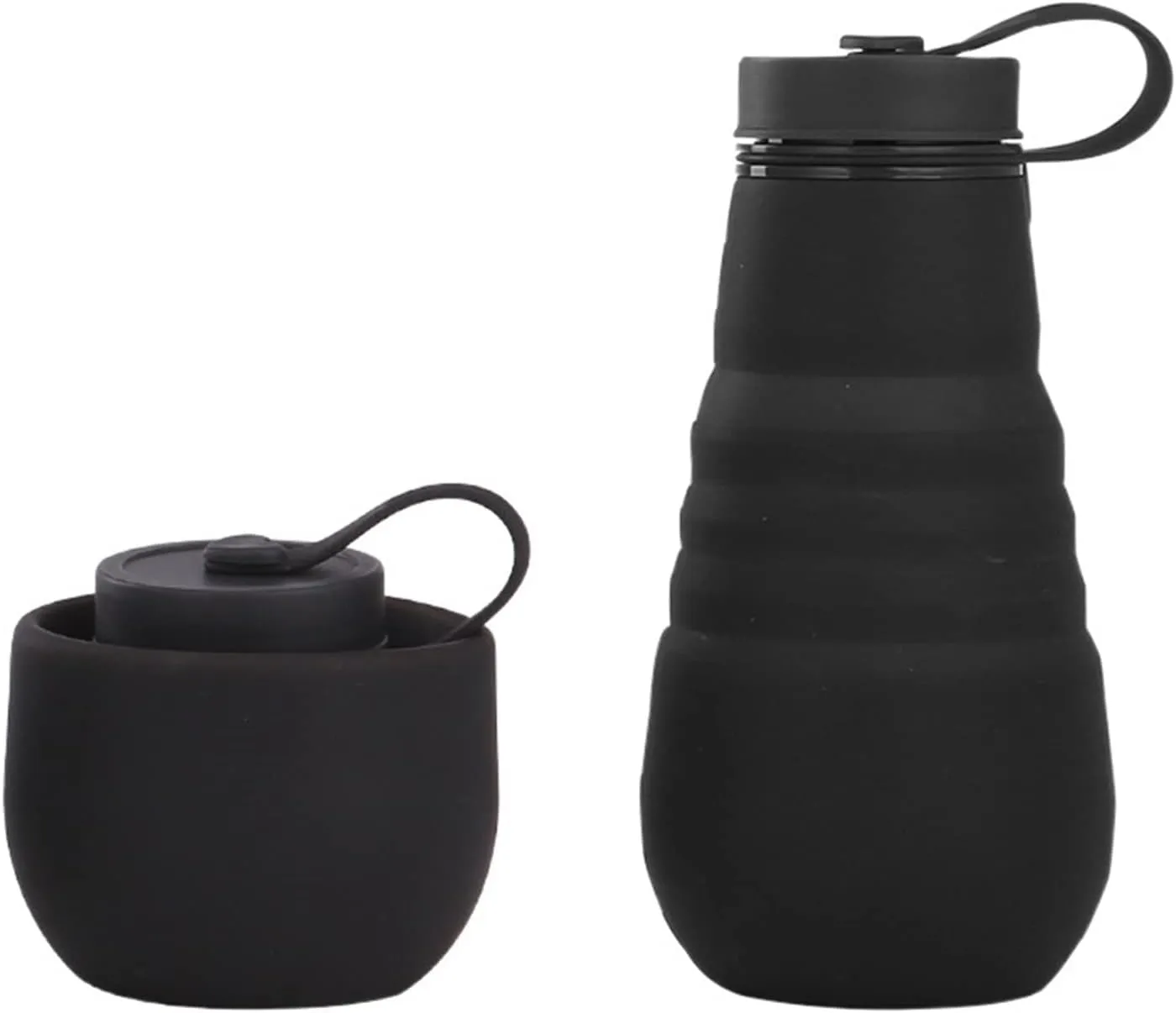 Water Cup Folding Silicone Cups Reusable Water Bottle Outdoor Sports Kettle Large Capacity High Temperature Resistant (Color : Grey)