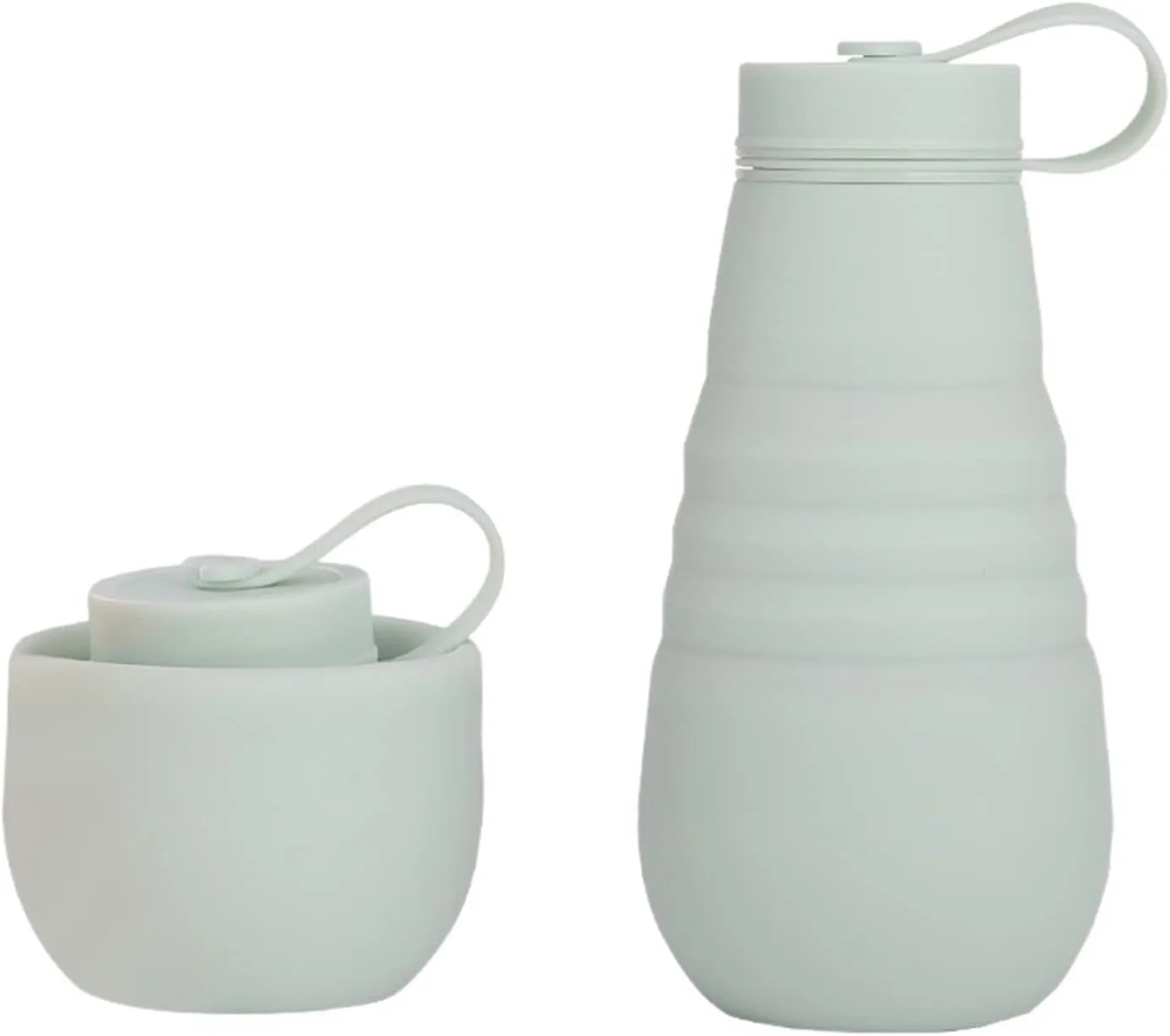 Water Cup Folding Silicone Cups Reusable Water Bottle Outdoor Sports Kettle Large Capacity High Temperature Resistant (Color : Grey)