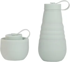Water Cup Folding Silicone Cups Reusable Water Bottle Outdoor Sports Kettle Large Capacity High Temperature Resistant (Color : Grey)