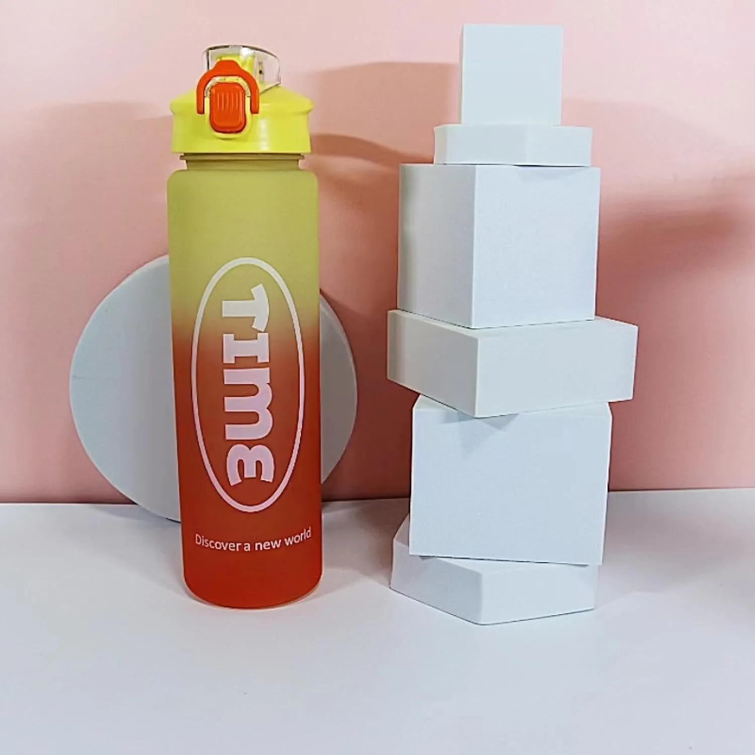 Water Cup, Large Capacity Sports Outdoor Fitness Gradient Kettle, Straw Space Cup, Plastic Kettle