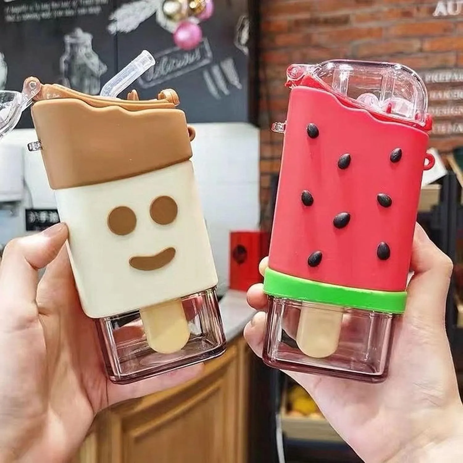 Water Cup,Kids Water Cups,Water Cup with Straw and Lid,Suitable for Children's Silicone Shell, Drop Resistance, Heat Insulation, Non-Slip Kettle