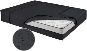 Waterproof Canvas Mattress Storage Bag for Moving and Storage – Reusable Heavy Duty Mattress Bag with Zipper and Lifting & Moving Straps(Black, Queen)