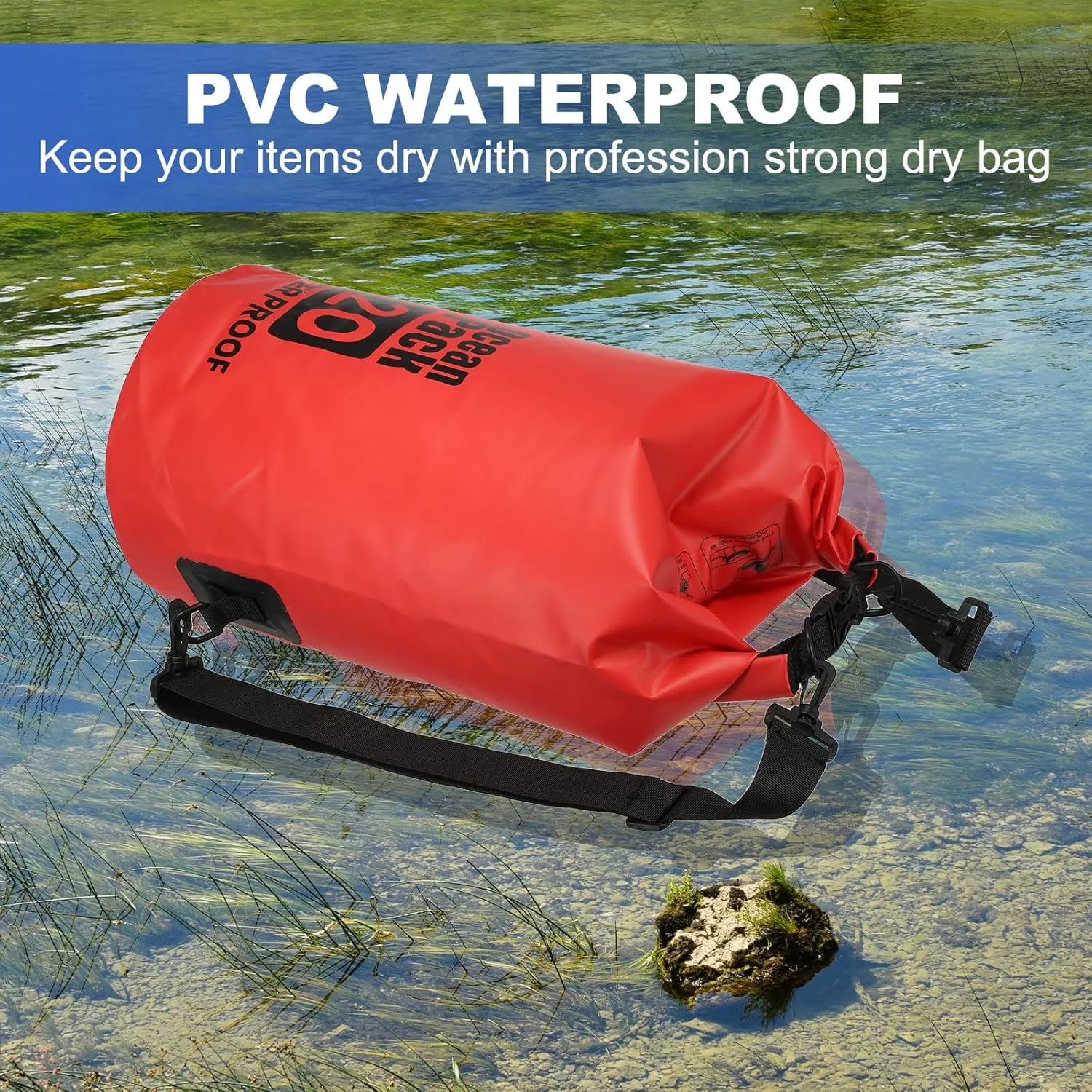 Waterproof Dry Bag, 10L Fit for Women Men Water Proof Bags Lightweight Dry Storage Floating Backpack with Whistle for Travel Backpacking Boating Kayaking Camping (Orange)