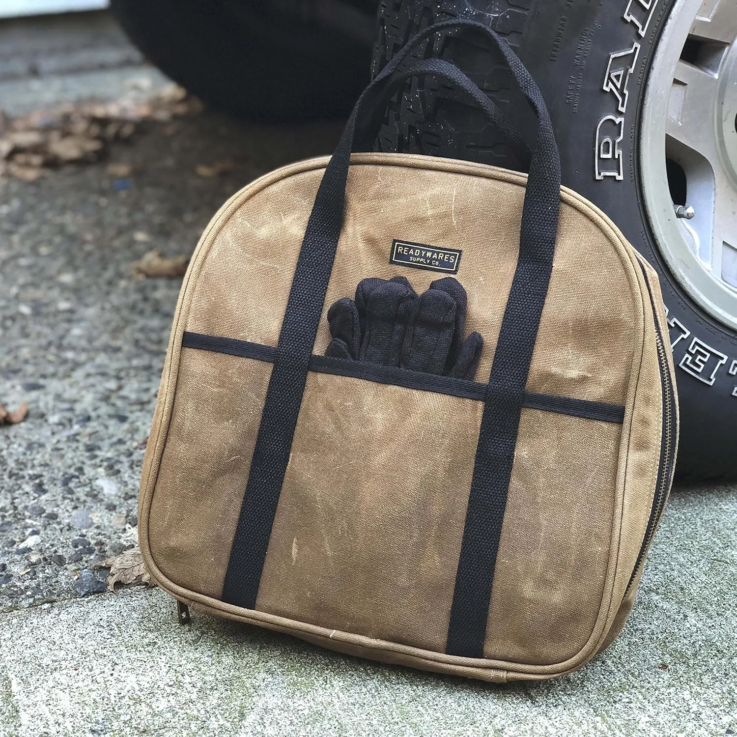 Waxed Canvas Cable Bag For Jumper Cables, EV Charging Cables, Tow Straps and More