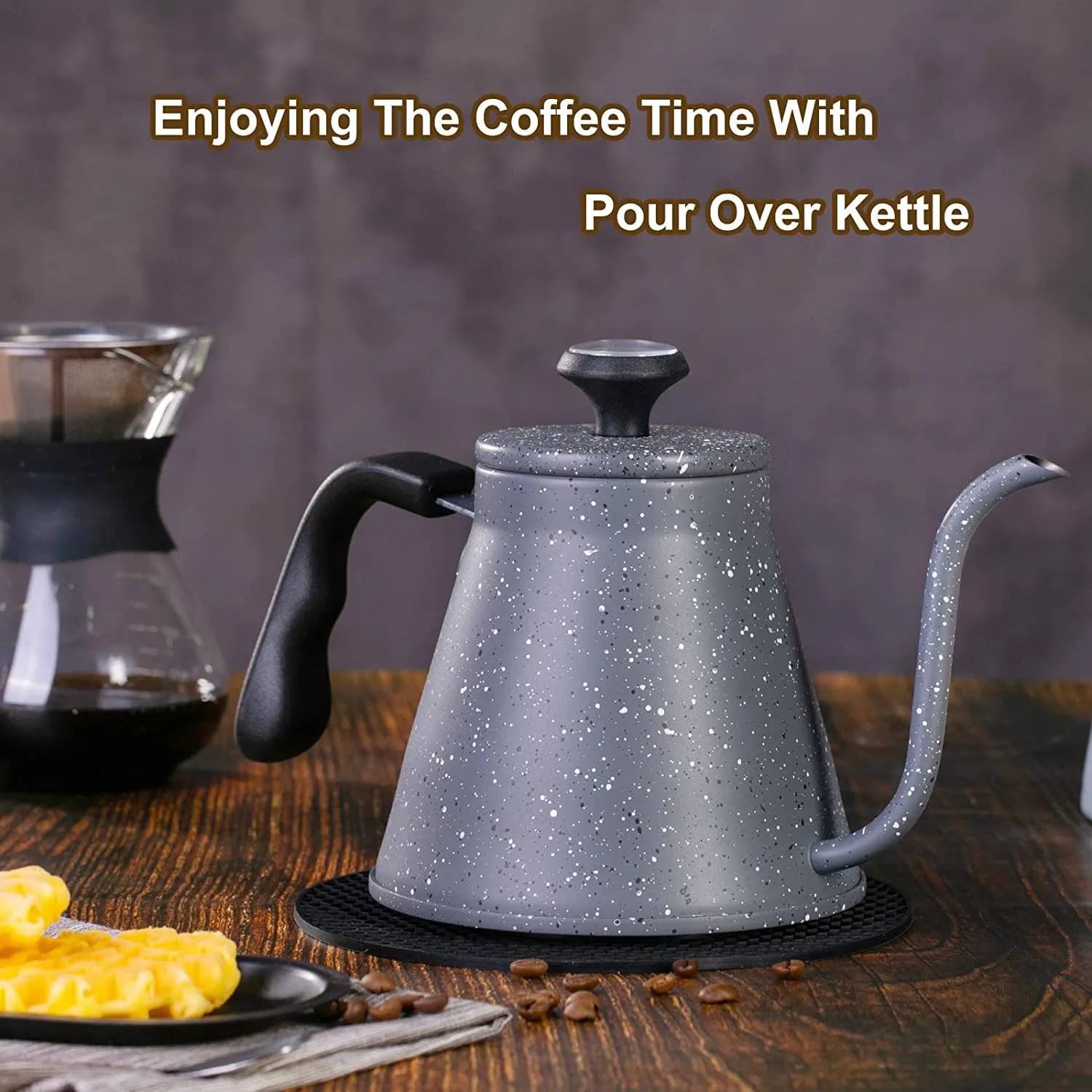 WENEGG Gooseneck Kettle for All Stovetops - 40oz/1.2L Coffee Kettle with Optimal Spout and Built-In Thermometer Pour Over Kettle with Premium Food Grade Stainless Steel for Health Protection