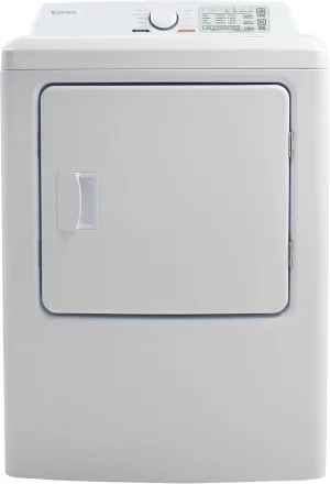 West Bend Vented Gas Dryer Front Load Clothes Drying Machine, 10 Automatic Cycles and 4 Temperature Settings and Dry Levels with LED Display Reversible Door and Rear or Side Venting, 7 Cu.Ft., White