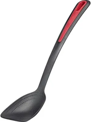 Westmark Gallant Plus 29622275 Pan Spoon, High Heat Resistant up to 270°C/518°F, Shovel Shape, Internal Scale: 15, 30 and 45 ml, Plastic, Black/Red