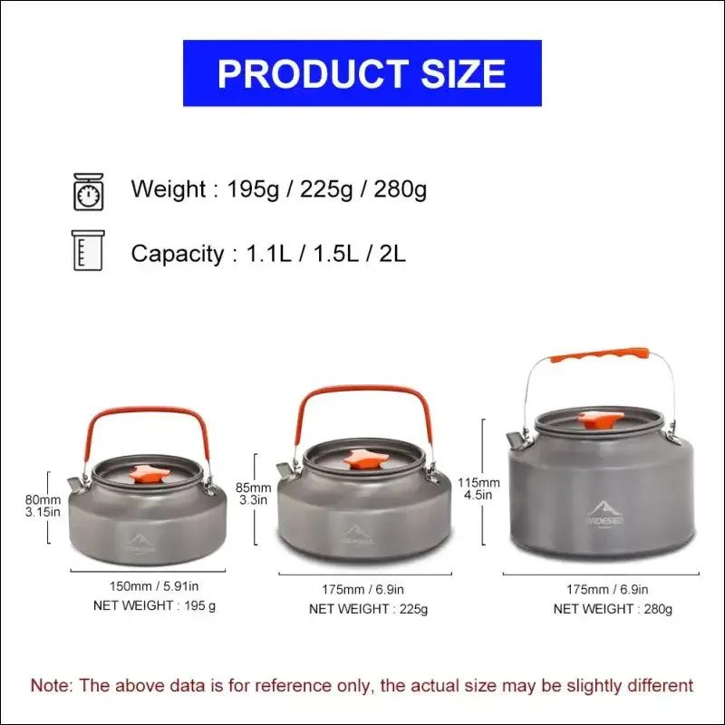 Widesea 1.1l camping water kettle - lightweight & portable outdoor coffee kettle