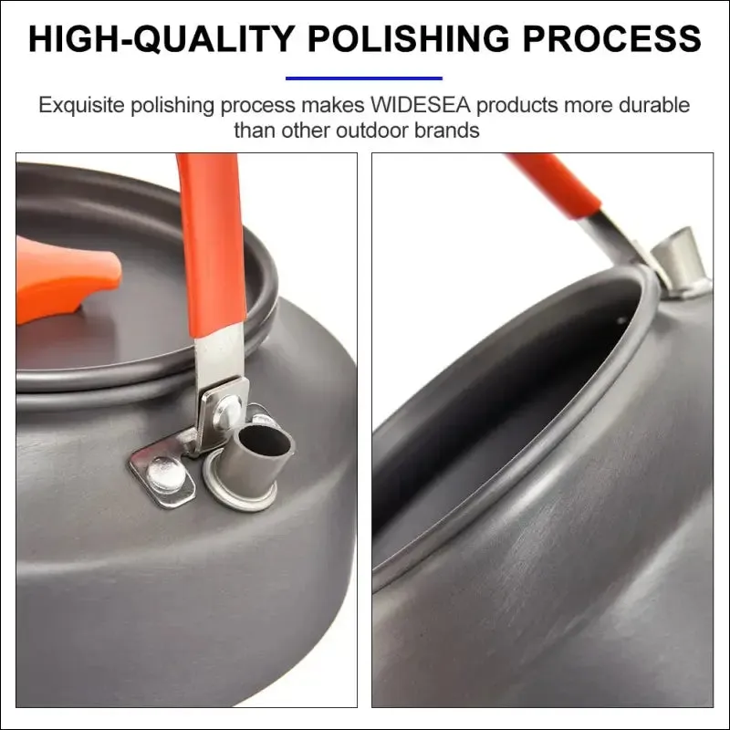 Widesea 1.1l camping water kettle - lightweight & portable outdoor coffee kettle
